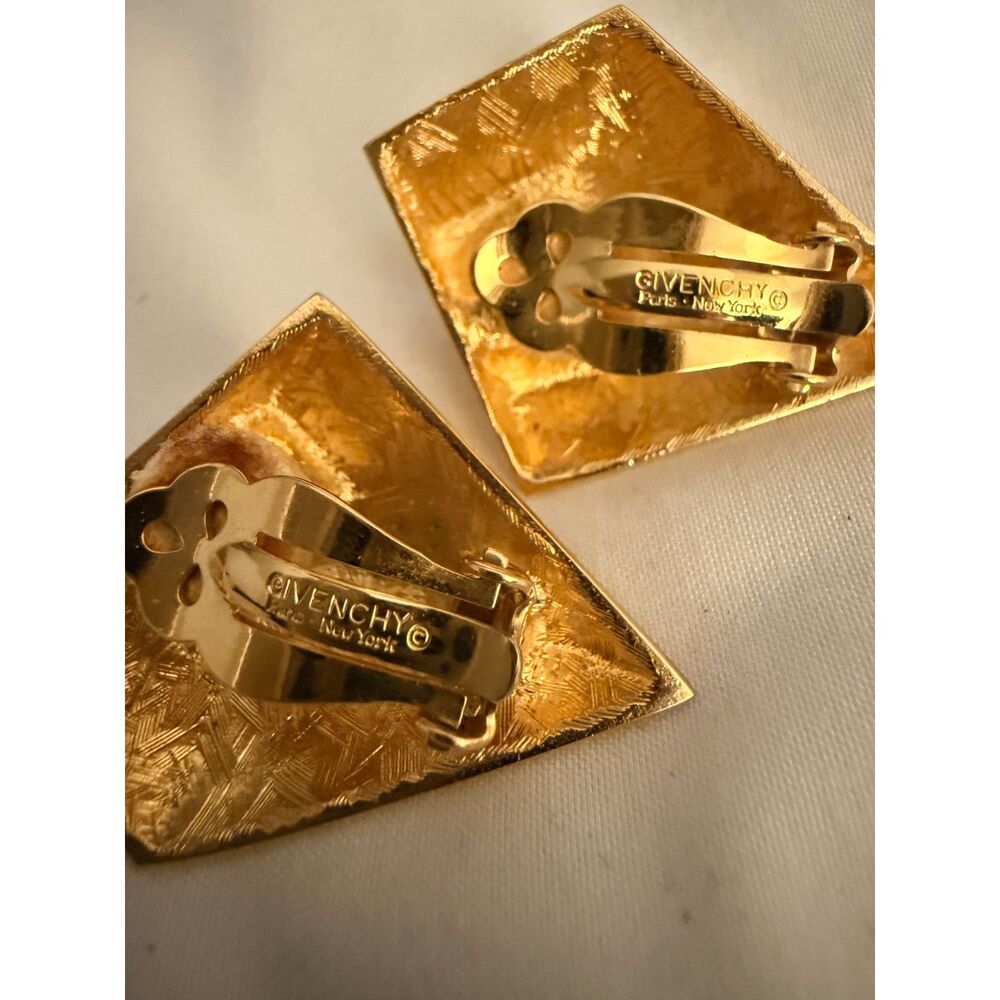 Givenchy Vintage Couture Crystal Pyramid Clip-on Earrings - Picture 2 of 11